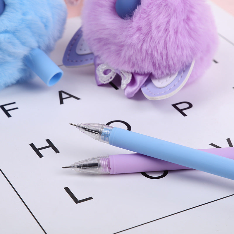 Wholesale ABS Bow Fur Ball Gel Pen